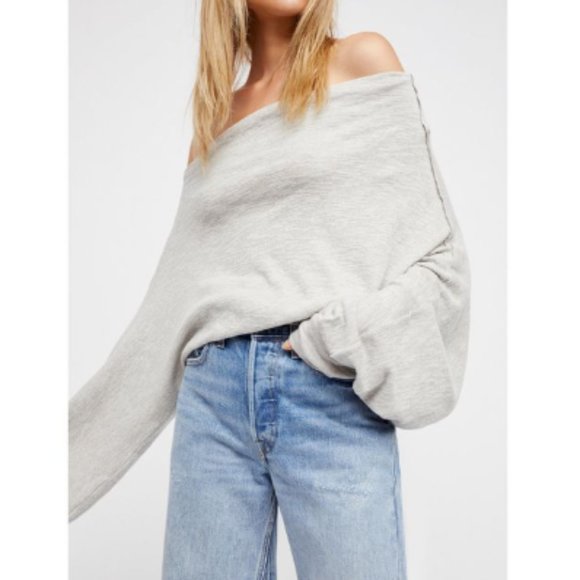 Free People Tops - Free People We The Free Gray Skyline Thermal Slouchy Pullover Top